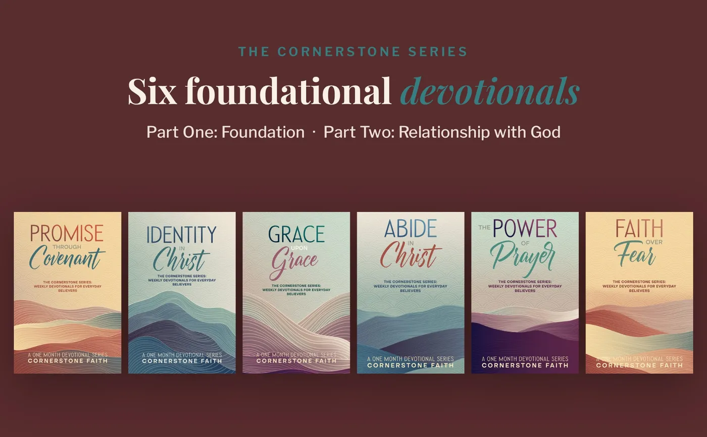 Covers of the six Cornerstone Series devotionals