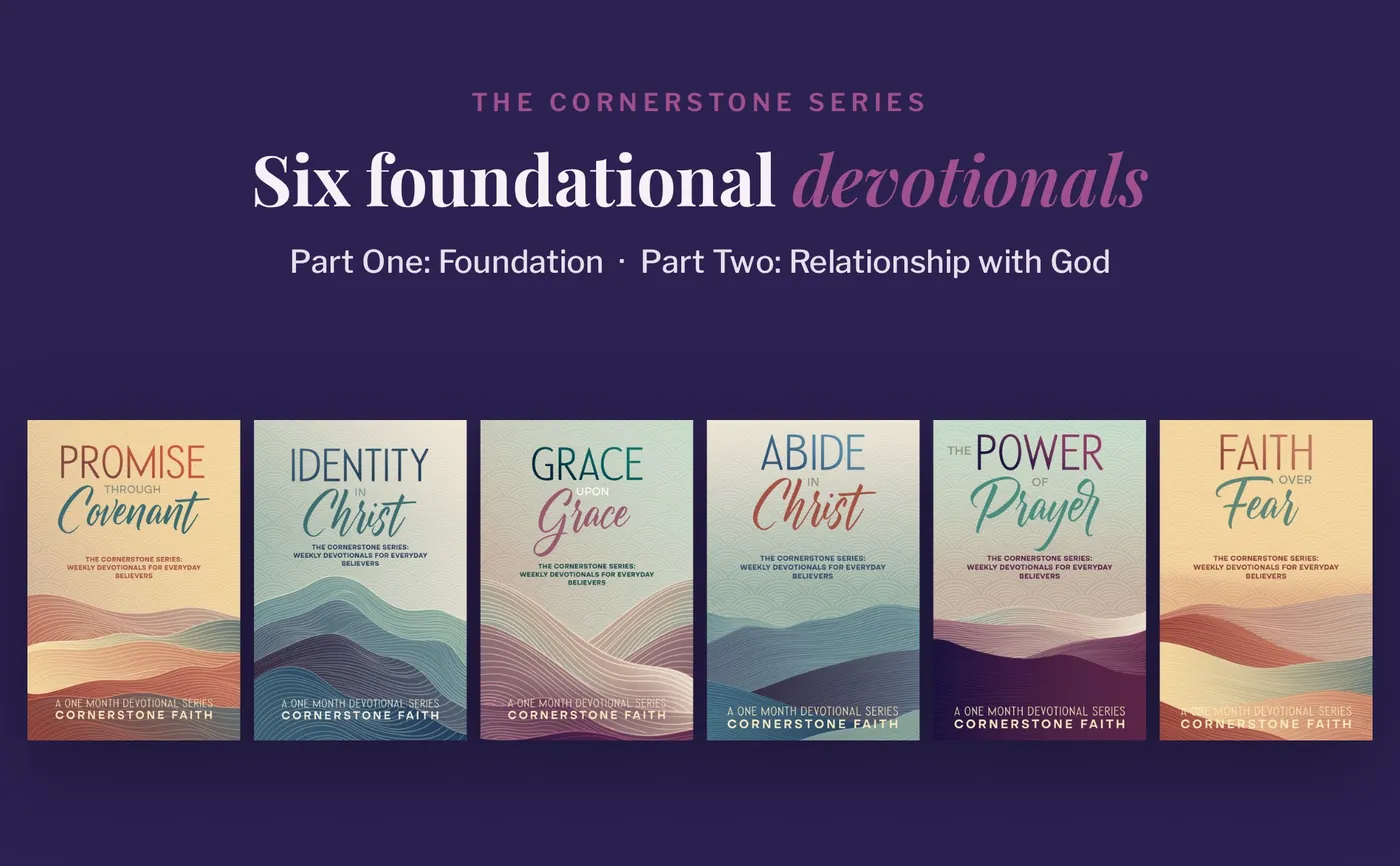 Covers of the six Cornerstone Series devotionals