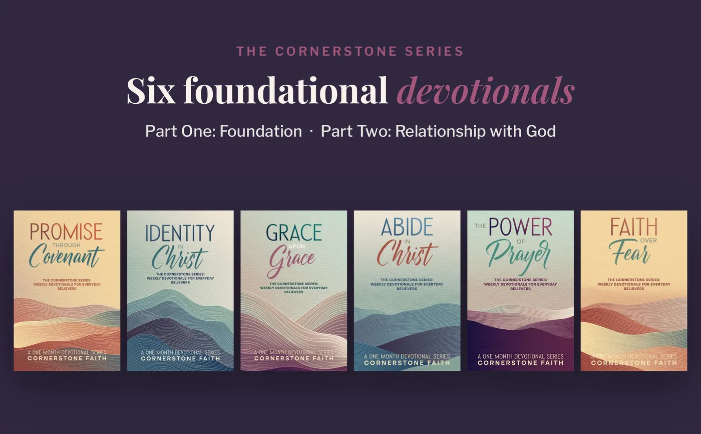 Covers of the six Cornerstone Series devotionals