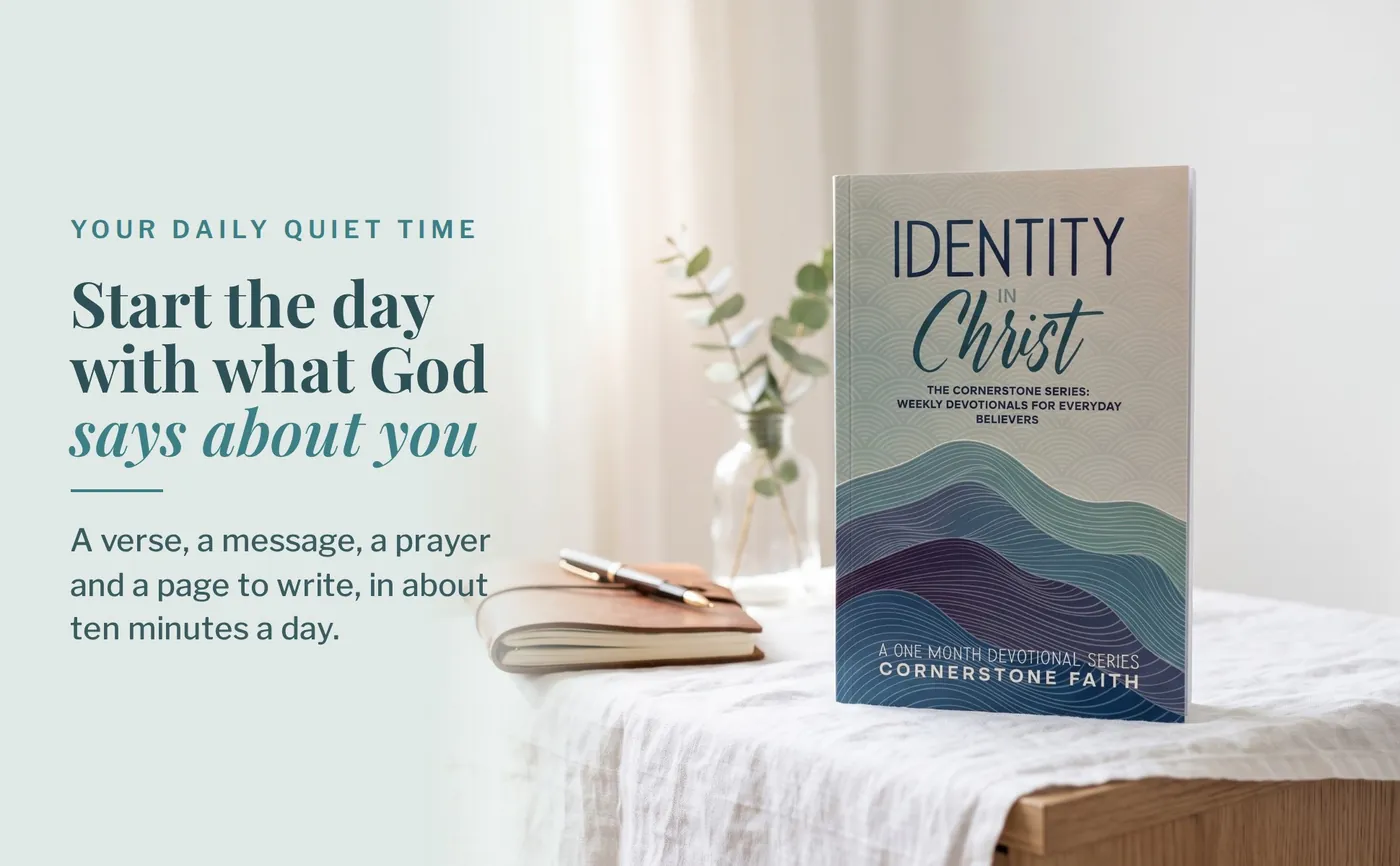 Identity in Christ on a table in a quiet, cozy setting