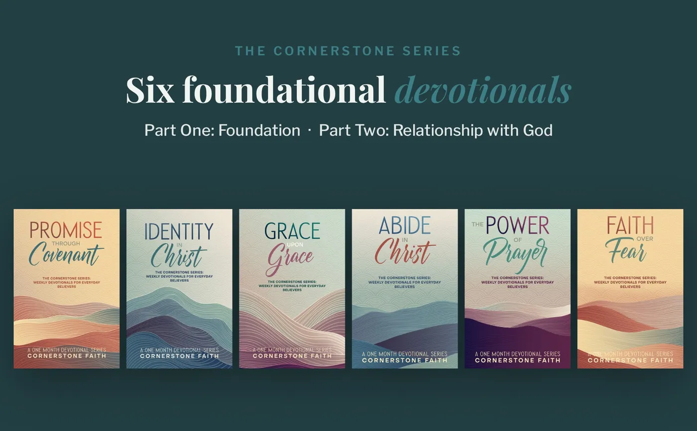 Covers of the six Cornerstone Series devotionals