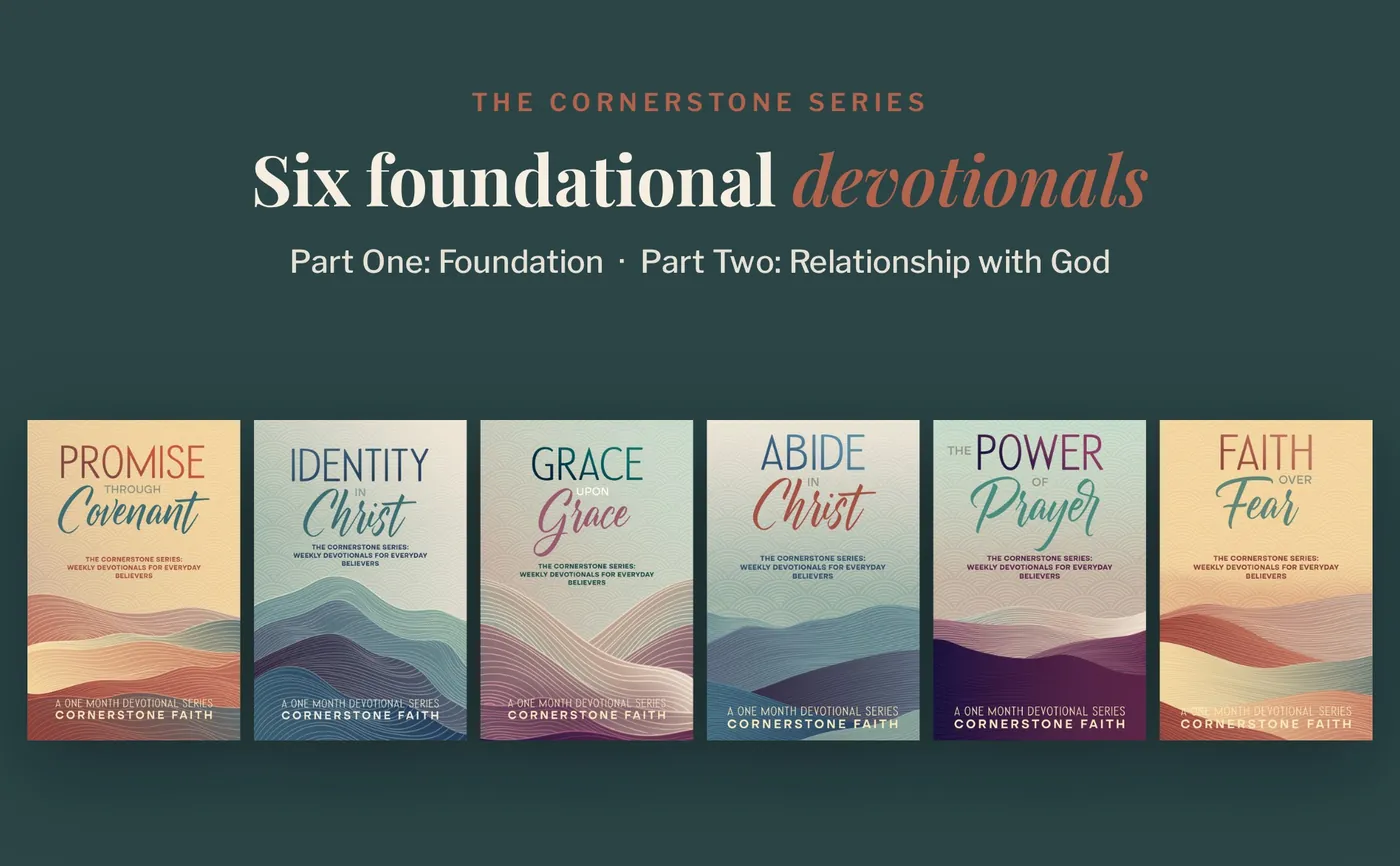 Covers of the six Cornerstone Series devotionals