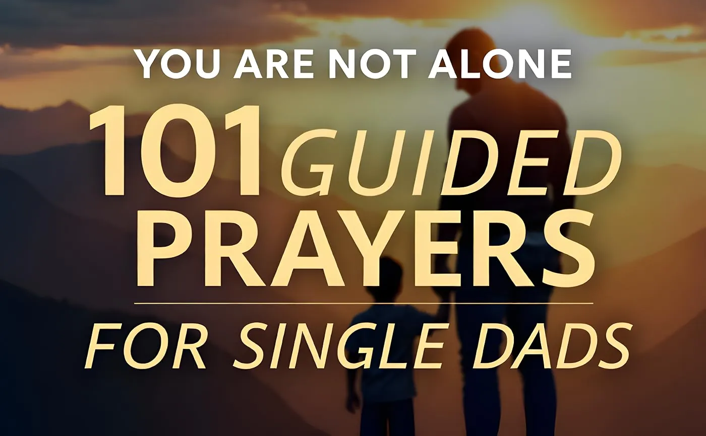 Hands holding 101 Guided Prayers for Single Dads